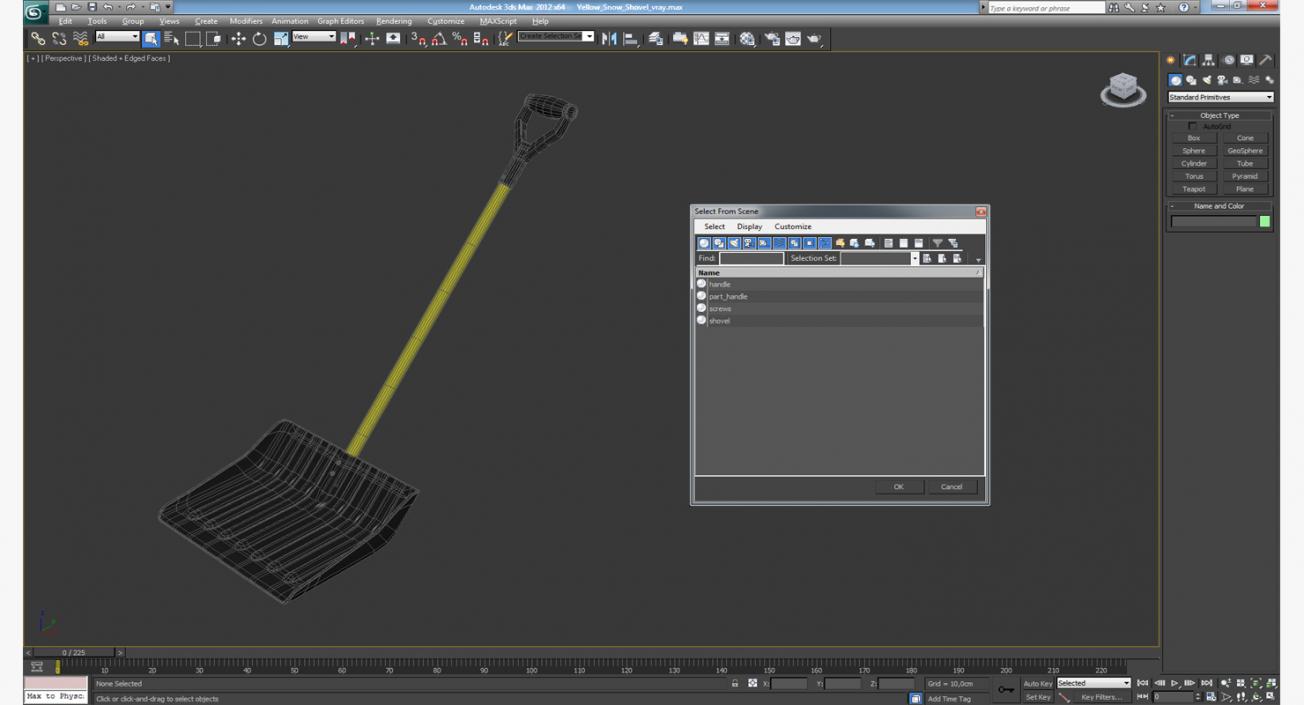 3D Yellow Snow Shovel model