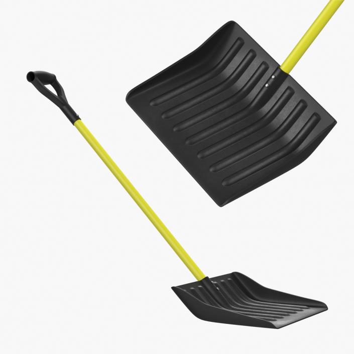 3D Yellow Snow Shovel model