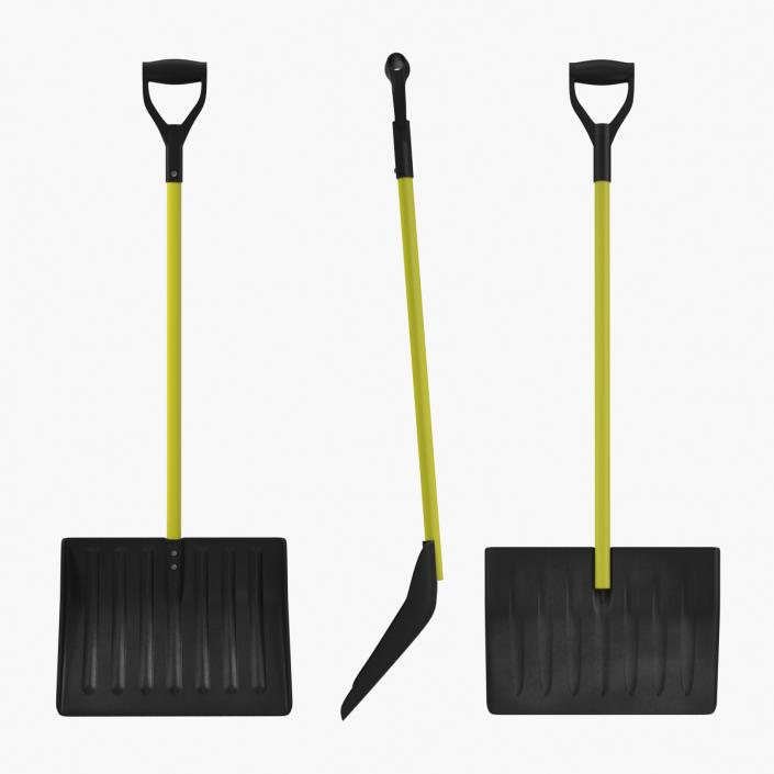 3D Yellow Snow Shovel model