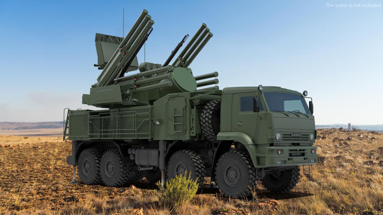 3D Missile System Pantsir S1 SA-22 Greyhound Rigged model