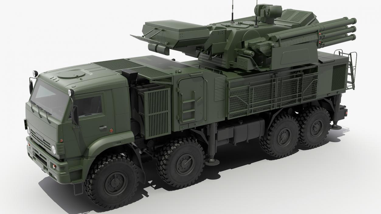 3D Missile System Pantsir S1 SA-22 Greyhound Rigged model