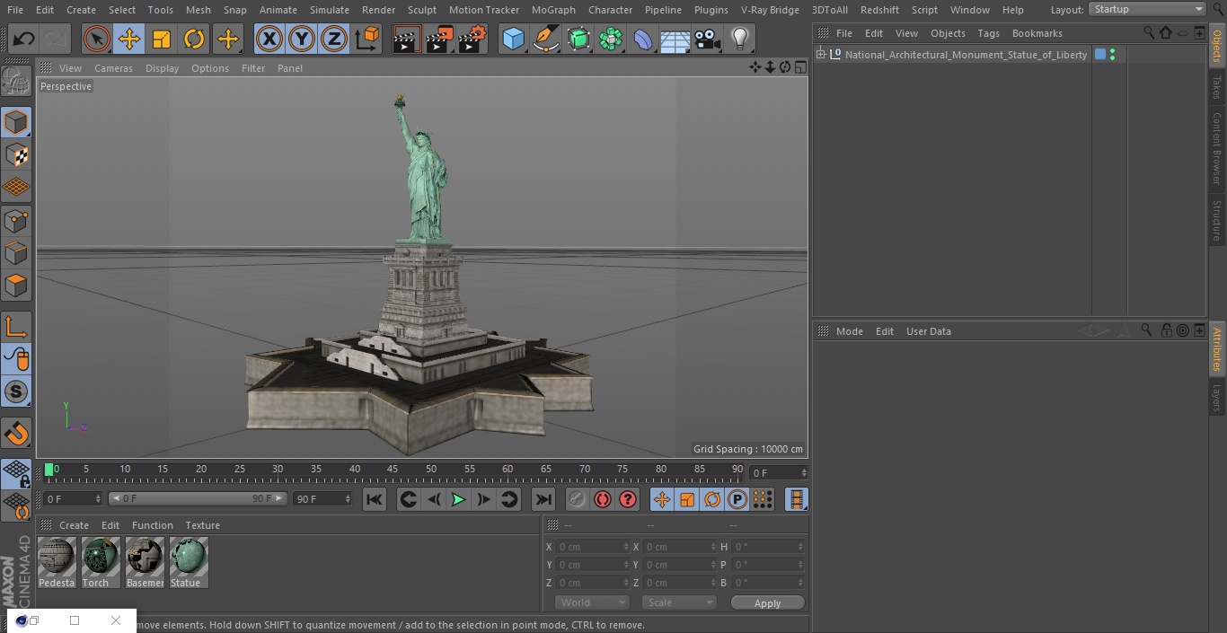 National Architectural Monument Statue of Liberty 3D model