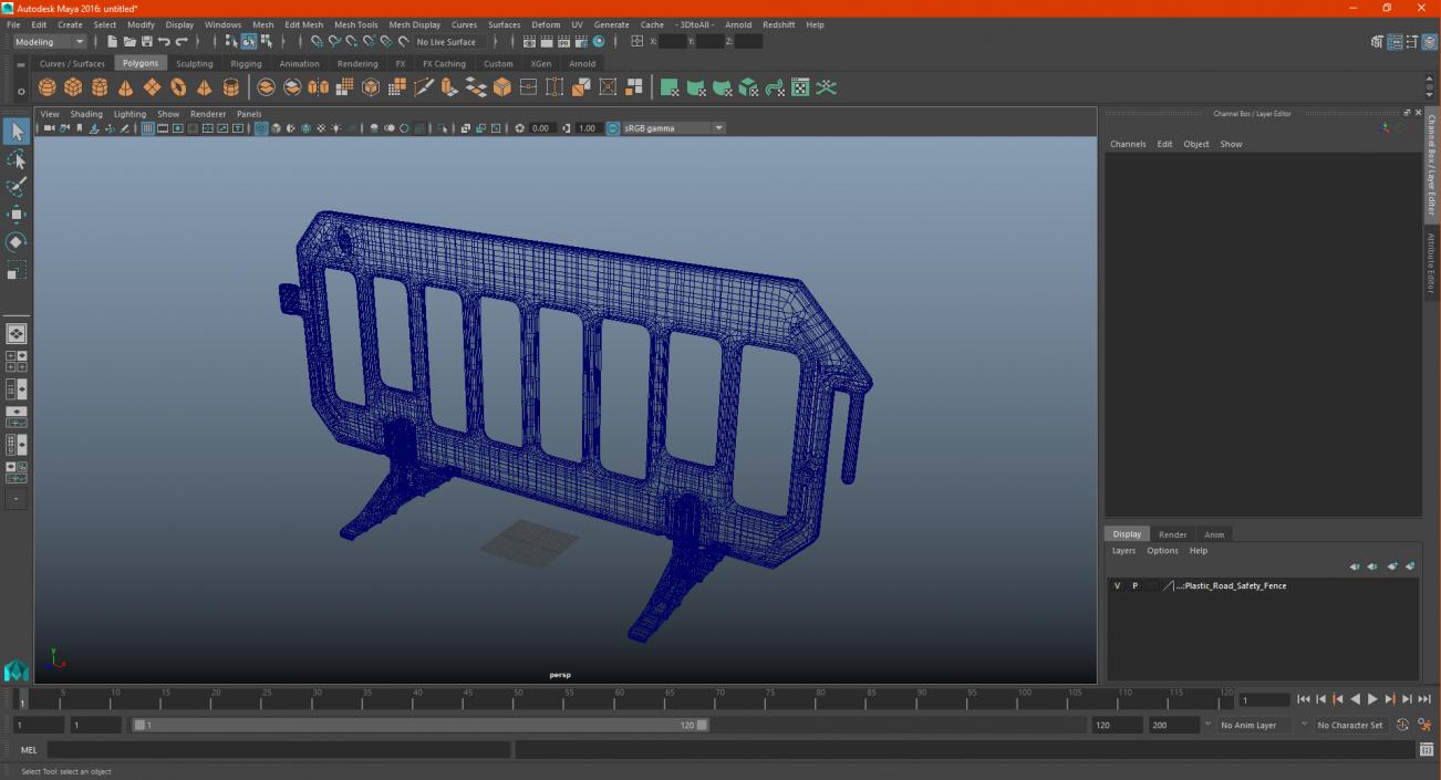 3D model Plastic Road Safety Fence