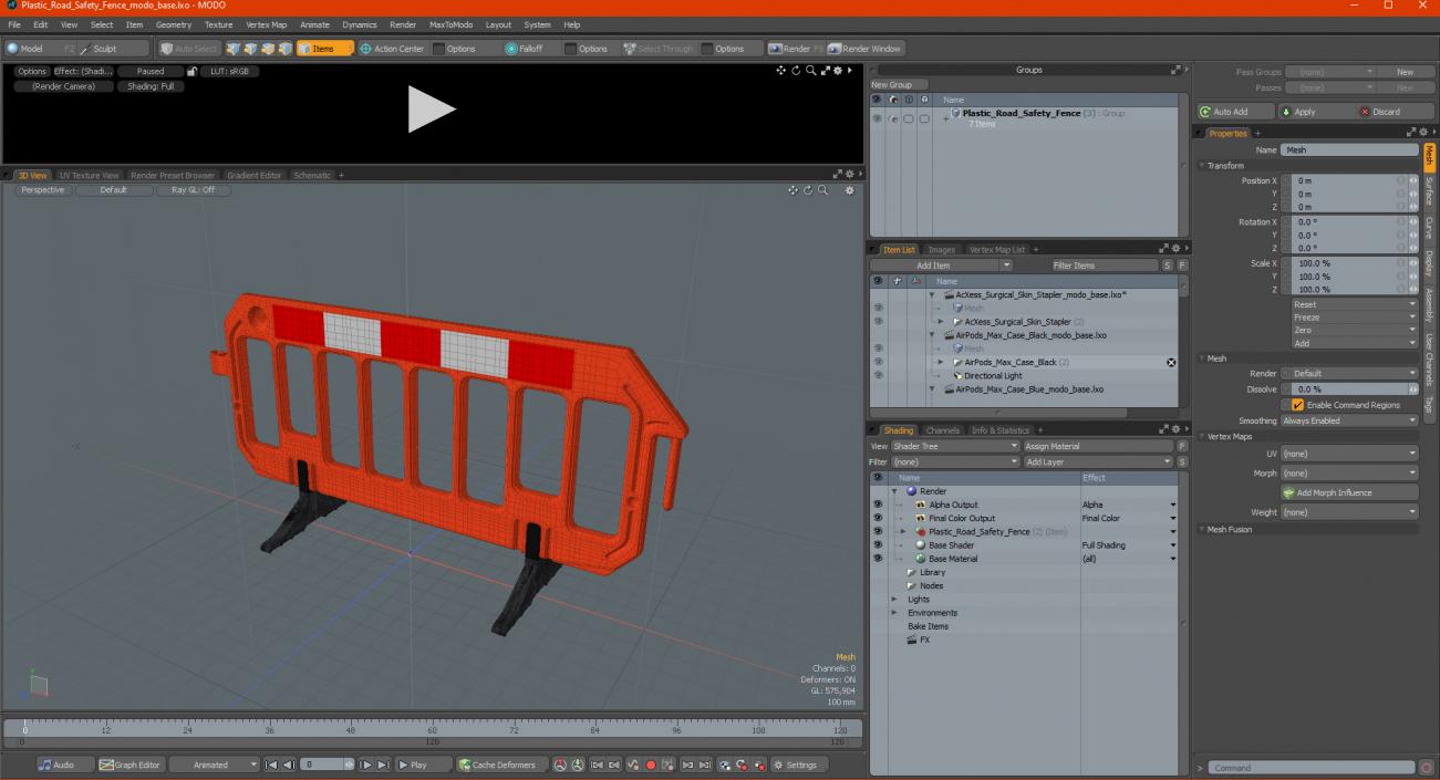 3D model Plastic Road Safety Fence