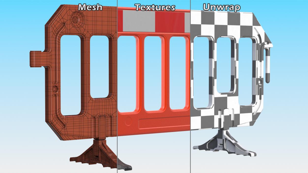 3D model Plastic Road Safety Fence