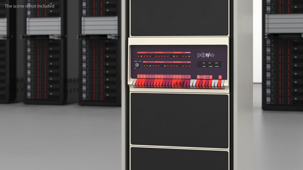 3D model Retro Mini Computer DEC PDP 11 Lights On