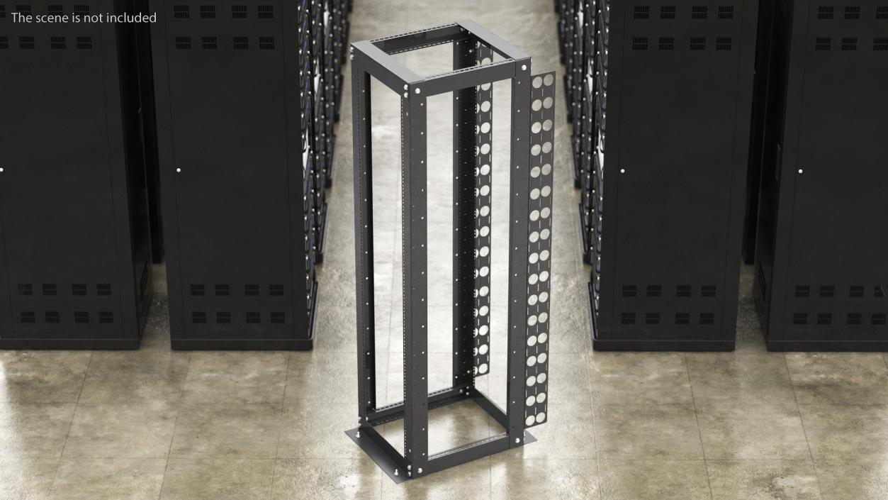 Open Frame Server Rack 44U Empty 3D