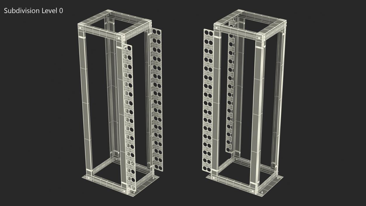 Open Frame Server Rack 44U Empty 3D