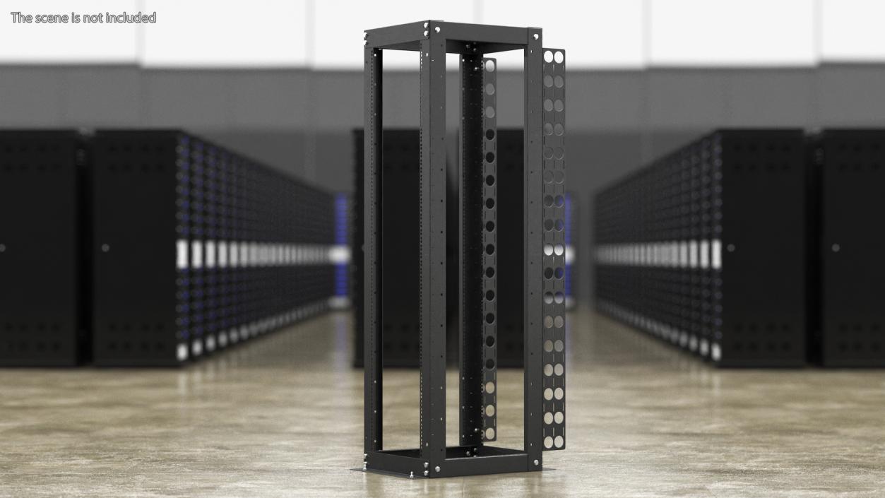 Open Frame Server Rack 44U Empty 3D