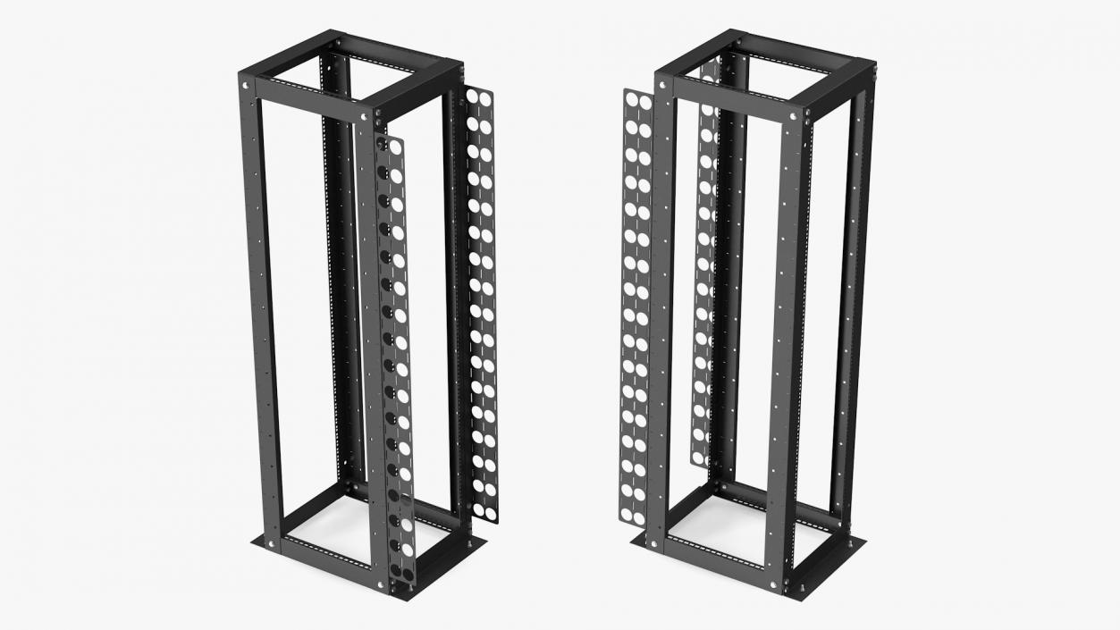 Open Frame Server Rack 44U Empty 3D