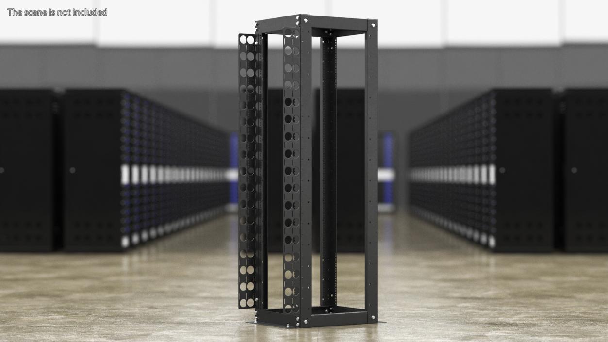 Open Frame Server Rack 44U Empty 3D