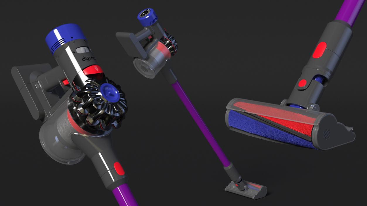 3D Dyson V8 Absolute Pro Rigged model