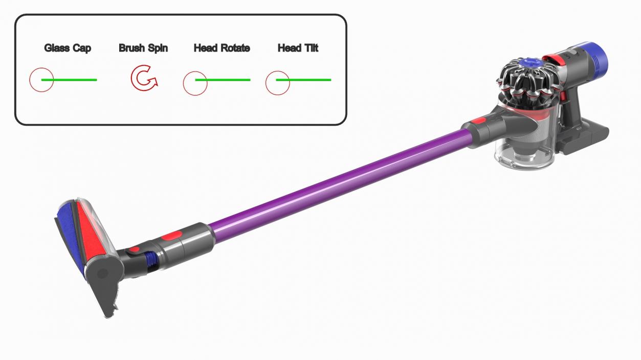 3D Dyson V8 Absolute Pro Rigged model