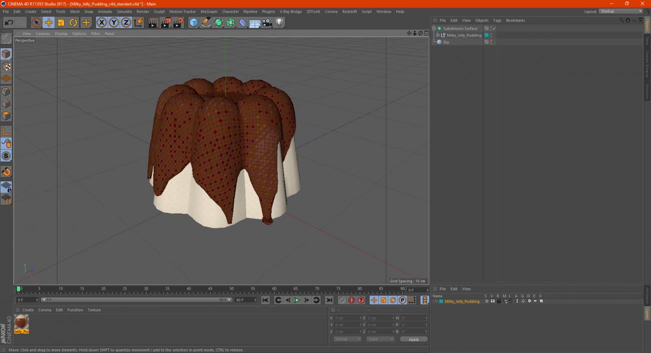 Milky Jelly Pudding 3D model