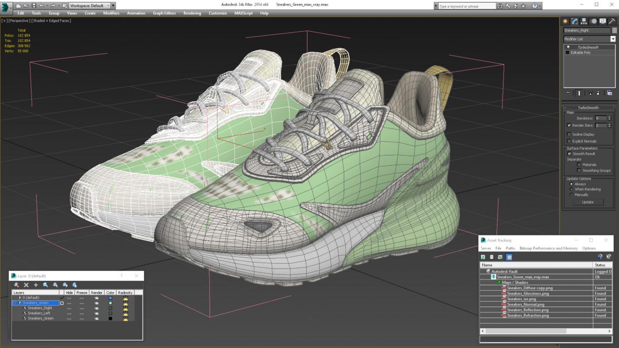 Sneakers Green 3D model