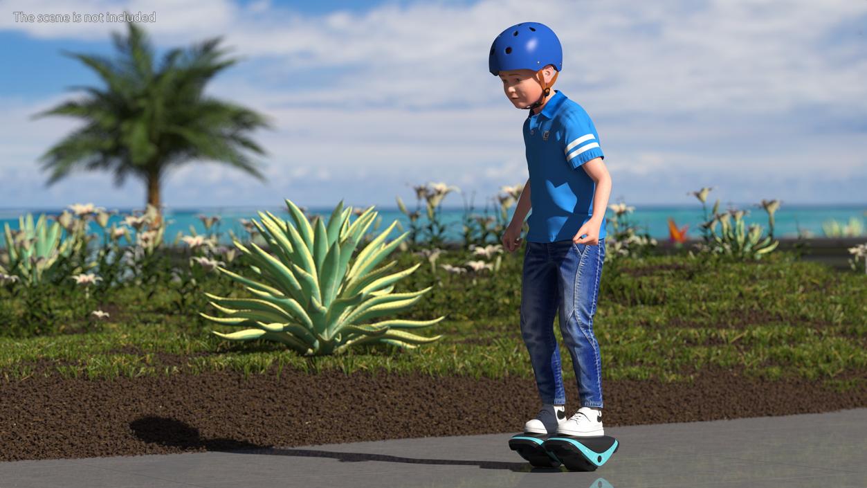 3D model Teenage Boy on Electric Drift Roller Skates Rigged