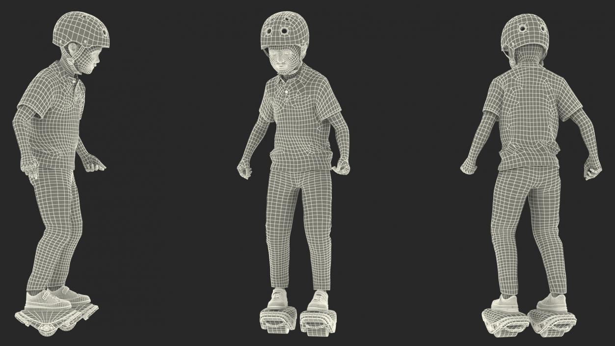 3D model Teenage Boy on Electric Drift Roller Skates Rigged