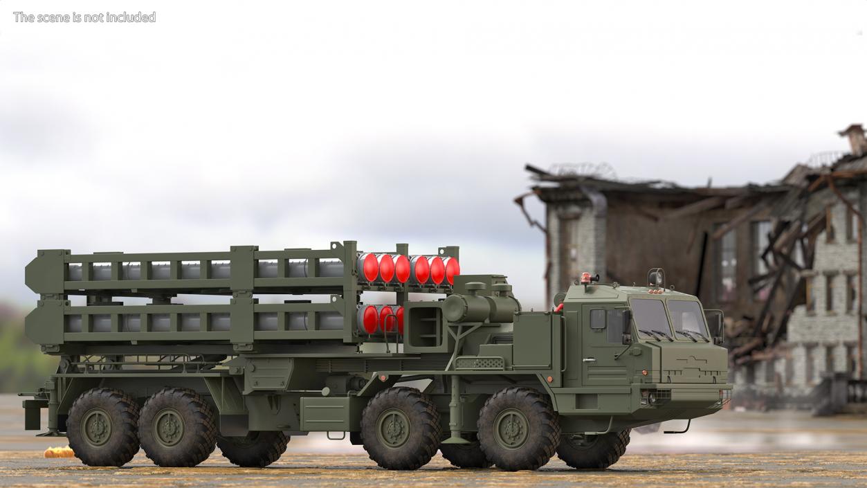 Vityaz S 350E 50R6 Missile Launcher Rigged 3D