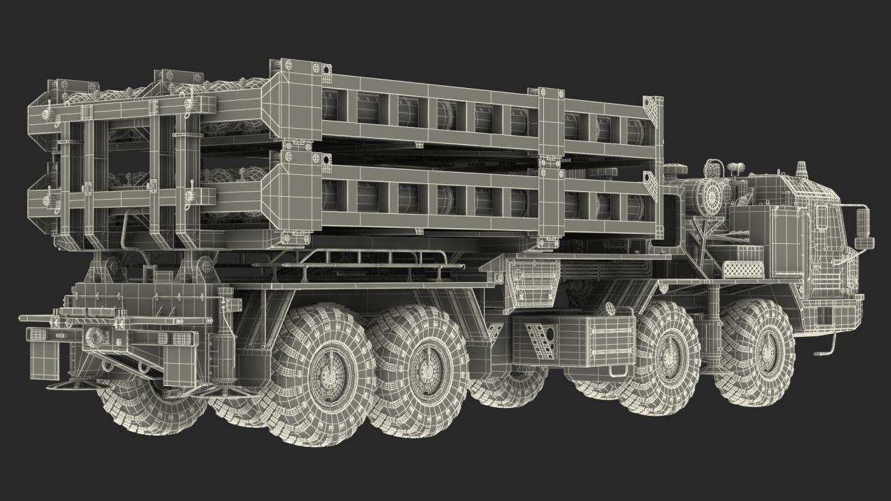 Vityaz S 350E 50R6 Missile Launcher Rigged 3D