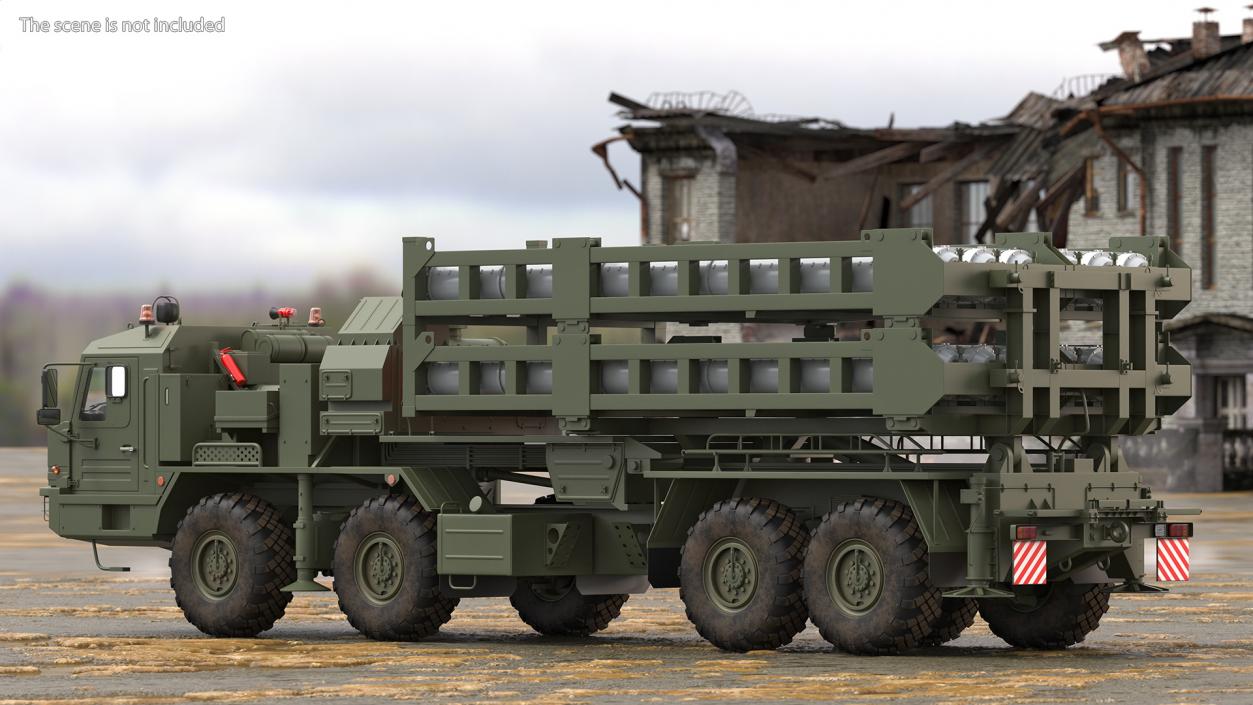 Vityaz S 350E 50R6 Missile Launcher Rigged 3D