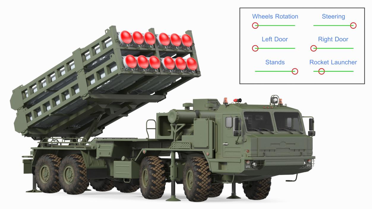 Vityaz S 350E 50R6 Missile Launcher Rigged 3D