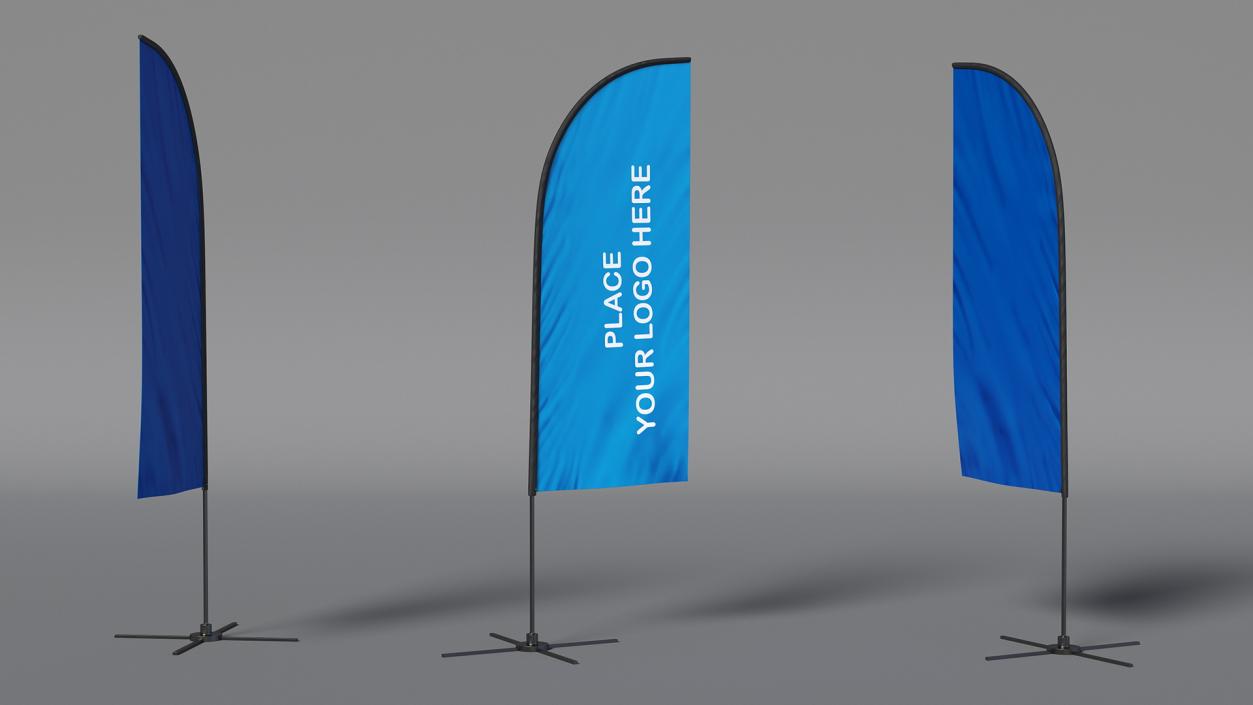 Feather Advertising Flag Banner Stand 3D