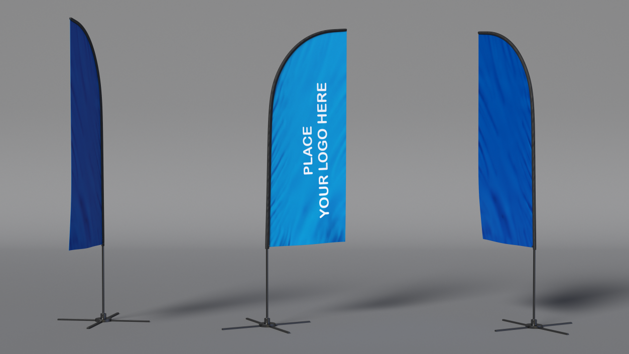 Feather Advertising Flag Banner Stand 3D