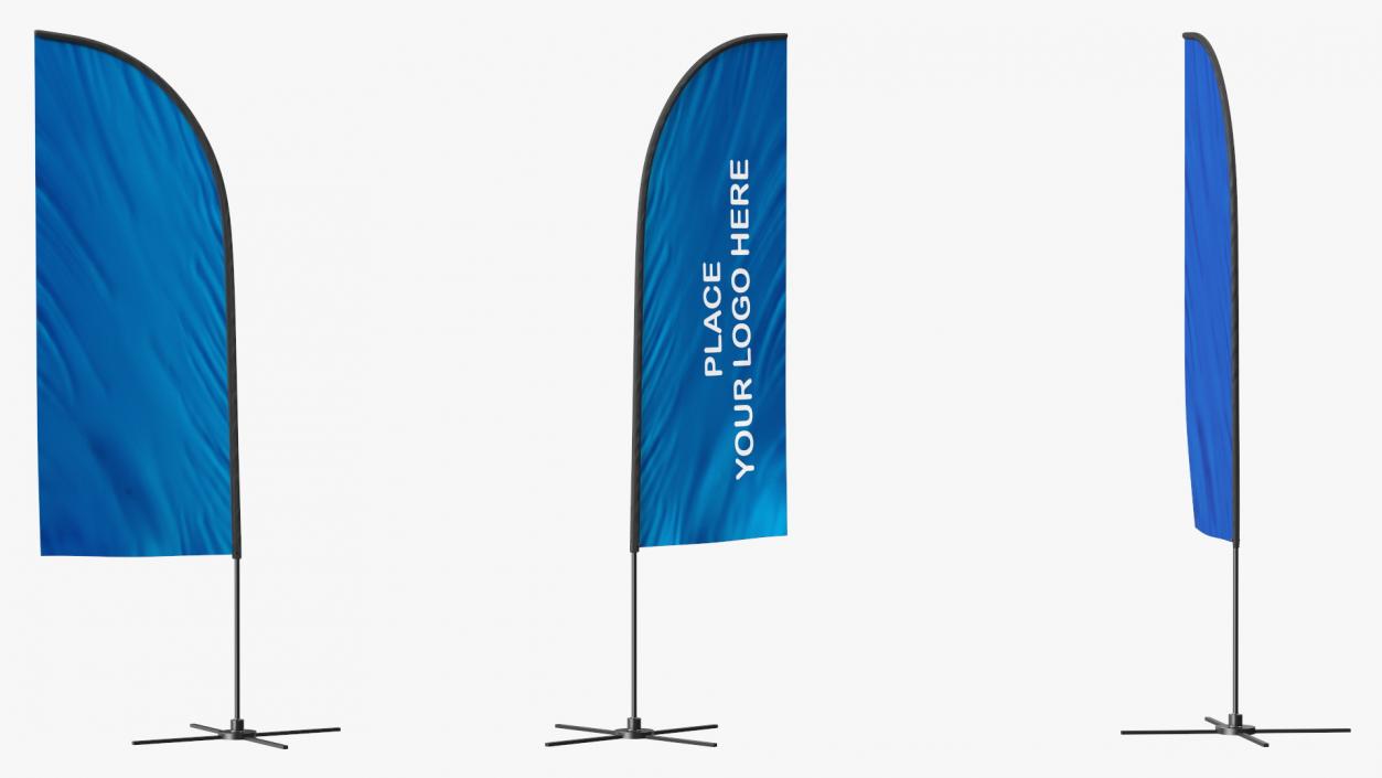 Feather Advertising Flag Banner Stand 3D