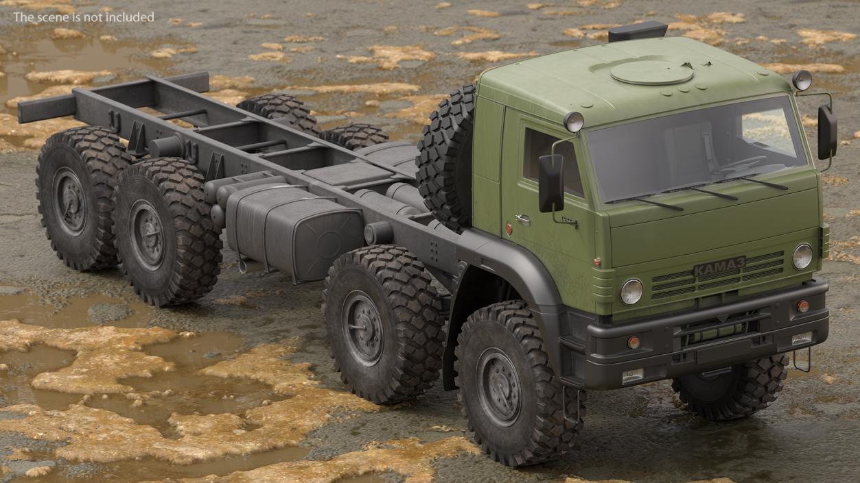 Kamaz 6350 8x8 Military Truck Chassis Rigged 3D model