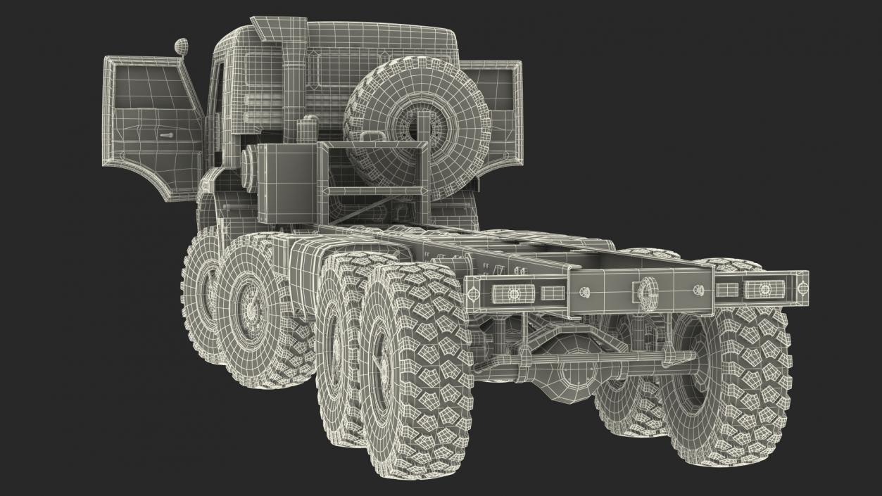 Kamaz 6350 8x8 Military Truck Chassis Rigged 3D model