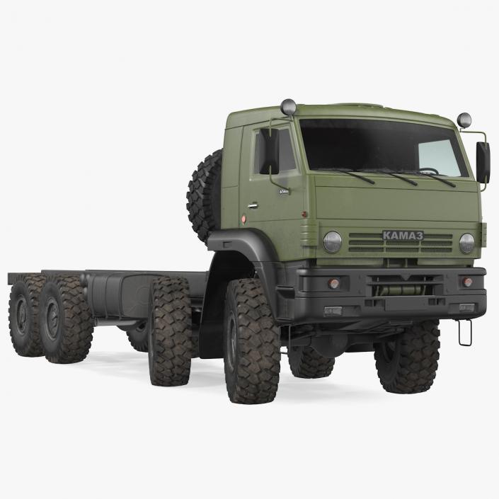 Kamaz 6350 8x8 Military Truck Chassis Rigged 3D model