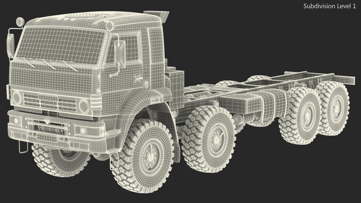 Kamaz 6350 8x8 Military Truck Chassis Rigged 3D model