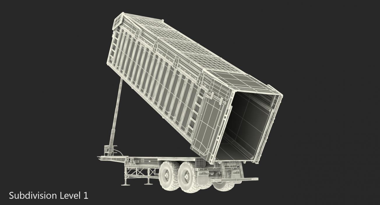 3D Combine Harvester Trailer Dirty Rigged model