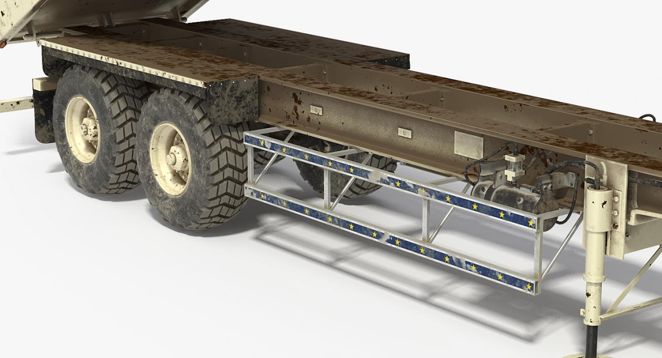 3D Combine Harvester Trailer Dirty Rigged model