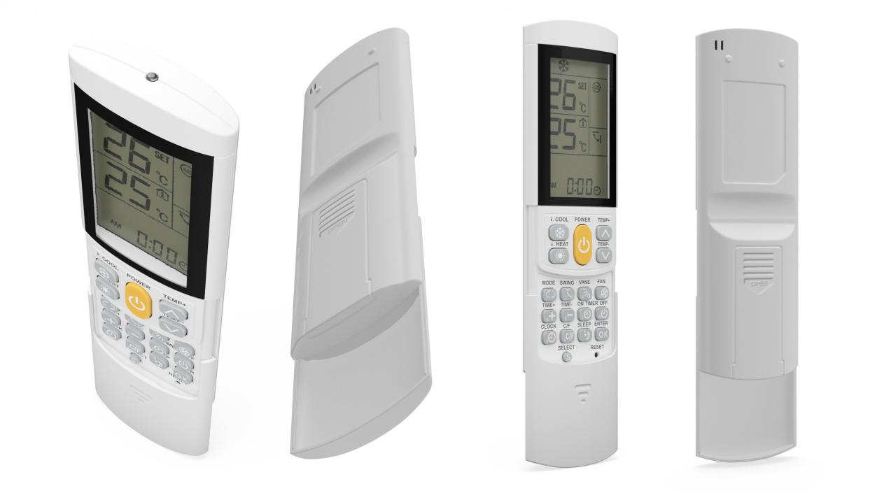 3D Air Conditioner Remote Control White