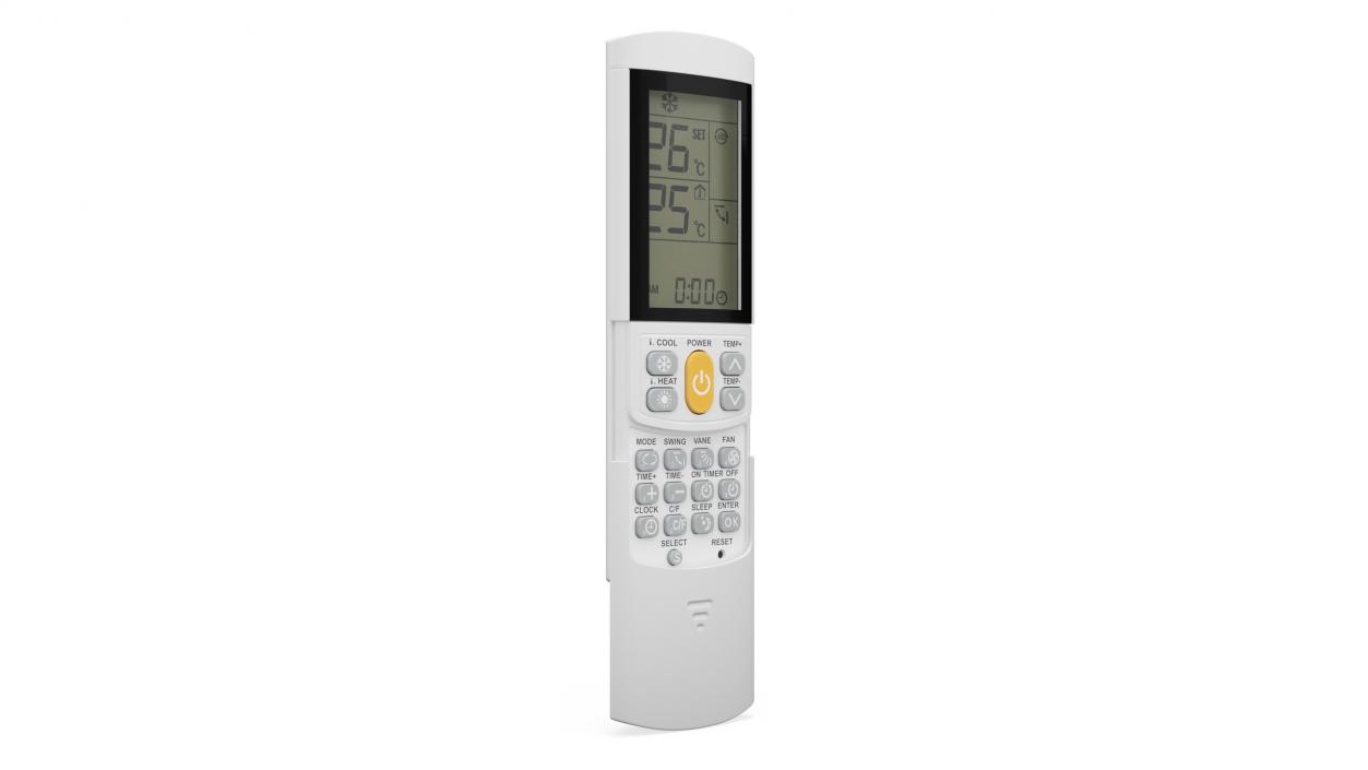 3D Air Conditioner Remote Control White