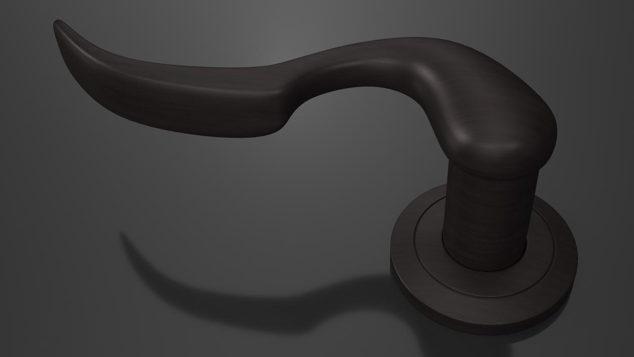 3D model Dark Bronze Curly Door Handles