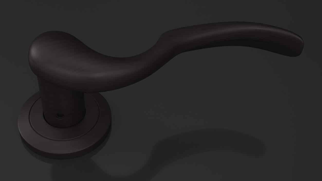 3D model Dark Bronze Curly Door Handles