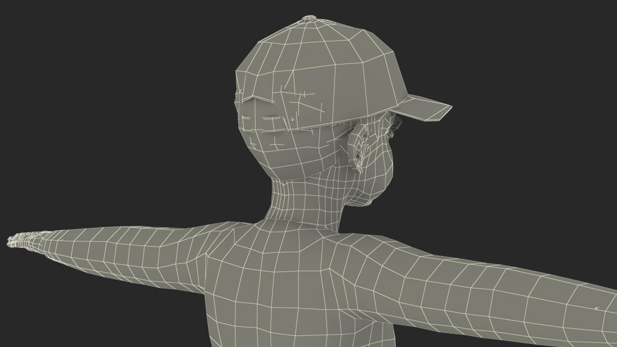 3D model Black Child Boy Street Style T-Pose