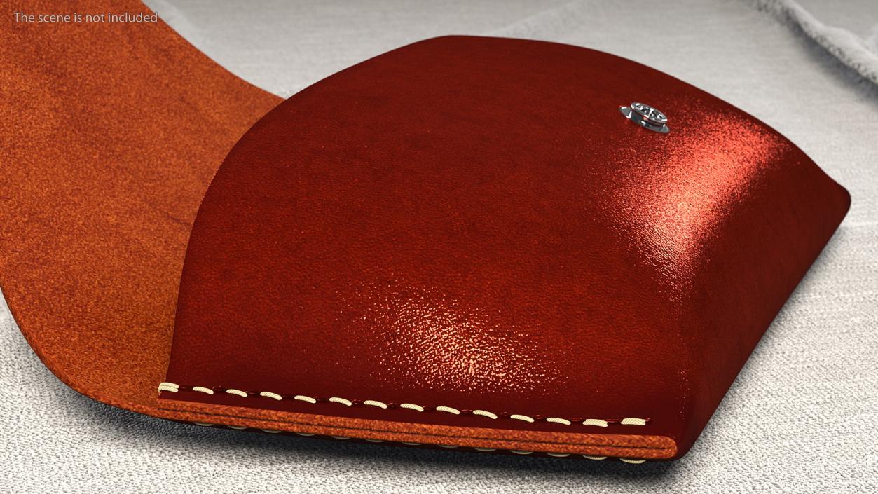 Leather Sunglasses Case Open Brown 3D model