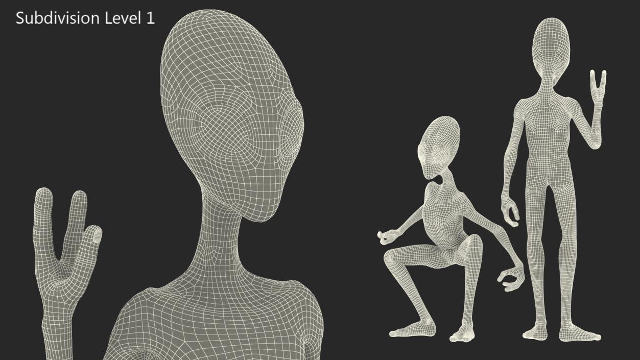 3D Humanoid Alien Rigged