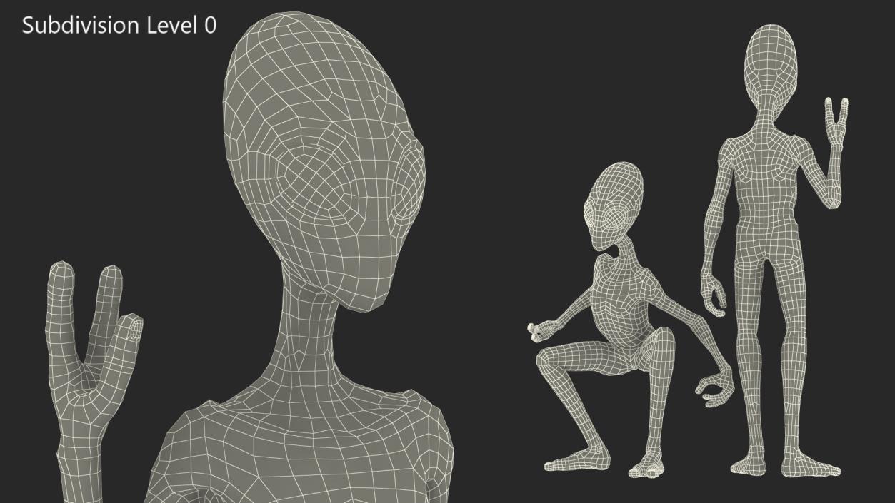 3D Humanoid Alien Rigged