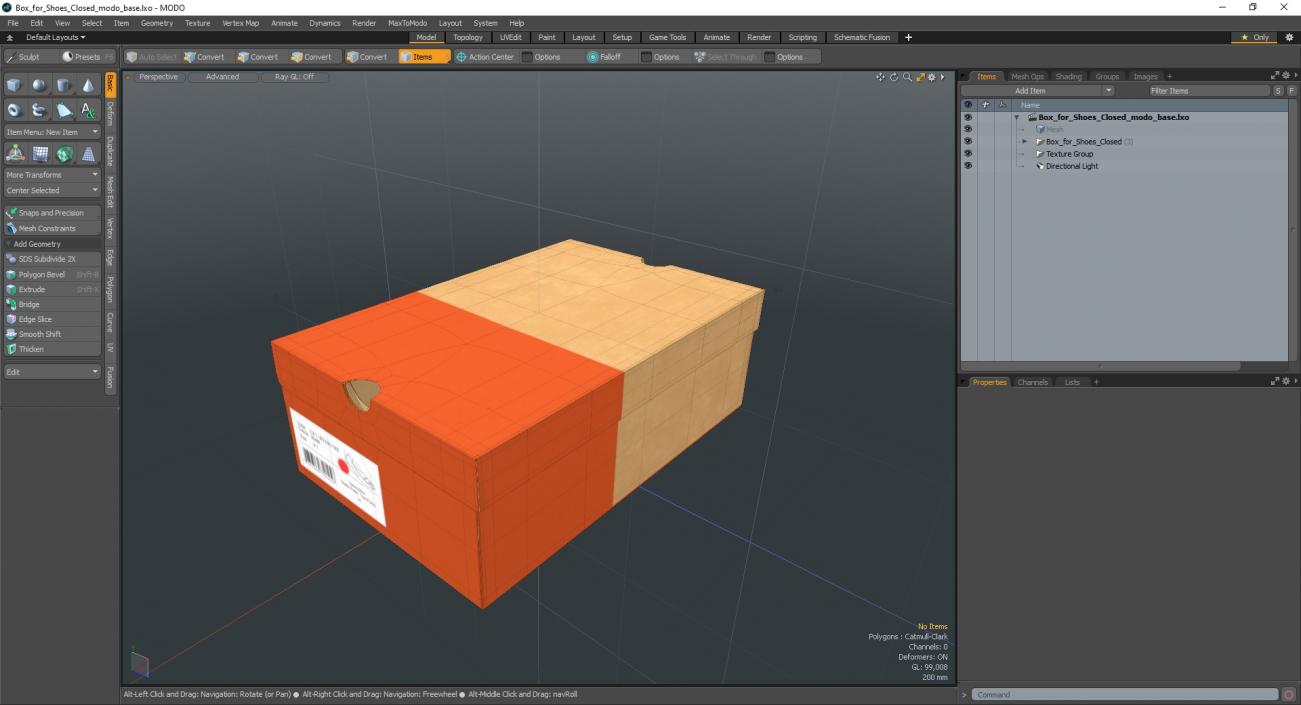 3D model Box for Shoes Closed