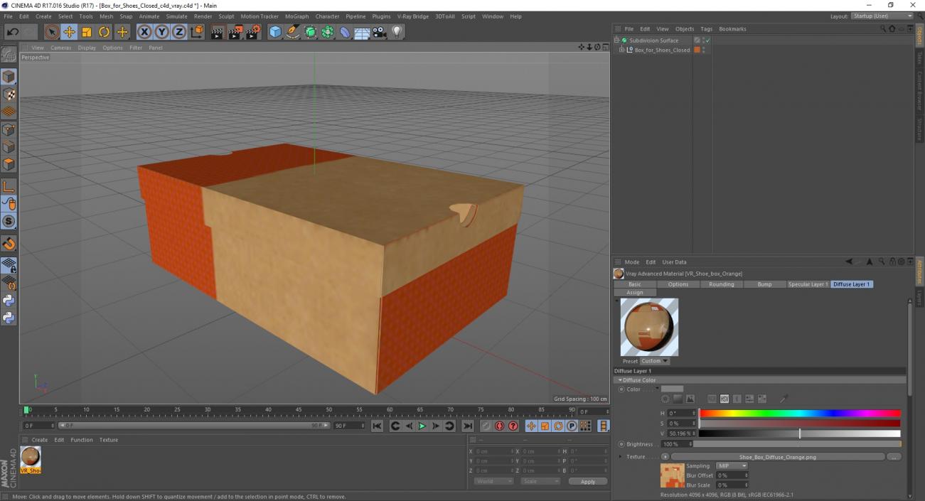 3D model Box for Shoes Closed