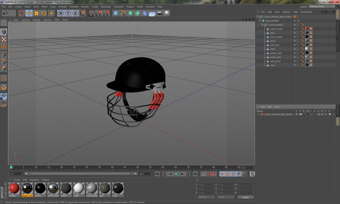 3D model Cricket Helmet Ram Protec