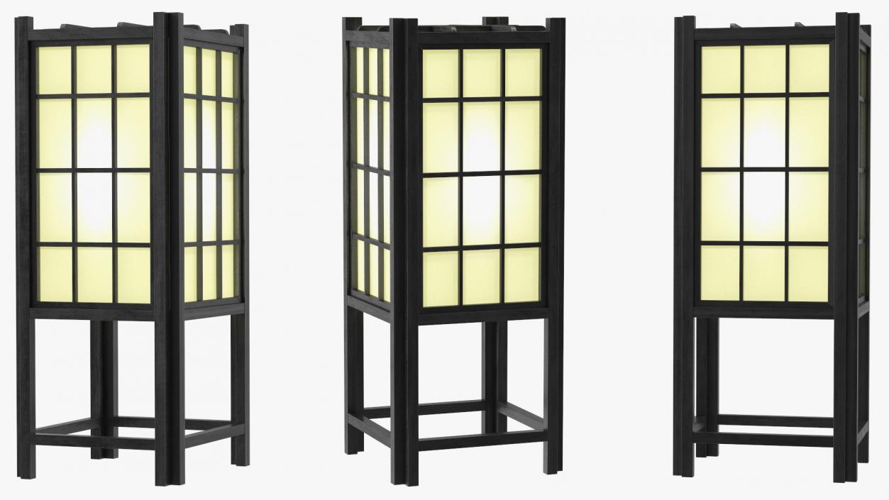 3D Rice Paper Shoji Floor Lantern Night Glow