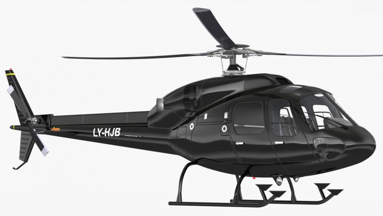 3D Helicopter Eurocopter AS355 Rigged for Maya model