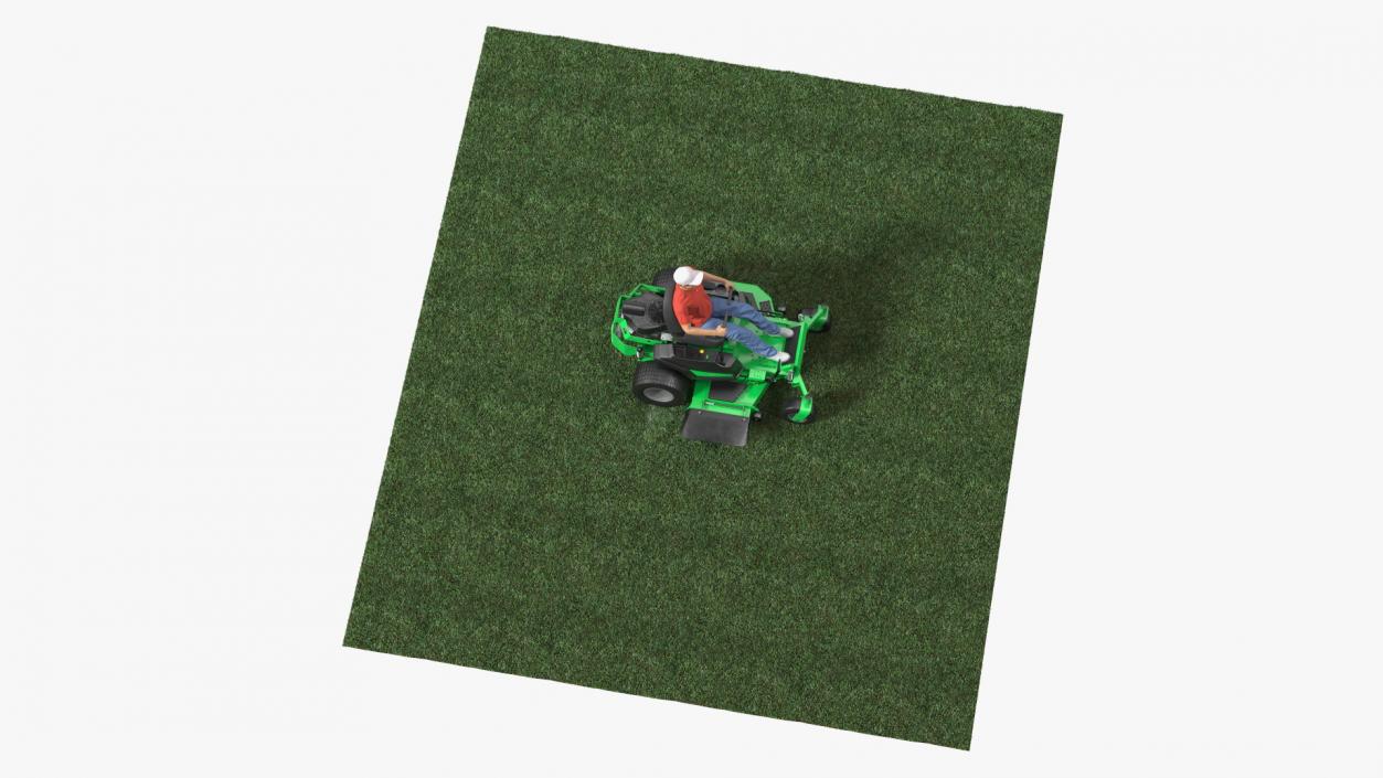 3D Man With Zero Turn Mower Generic Fur