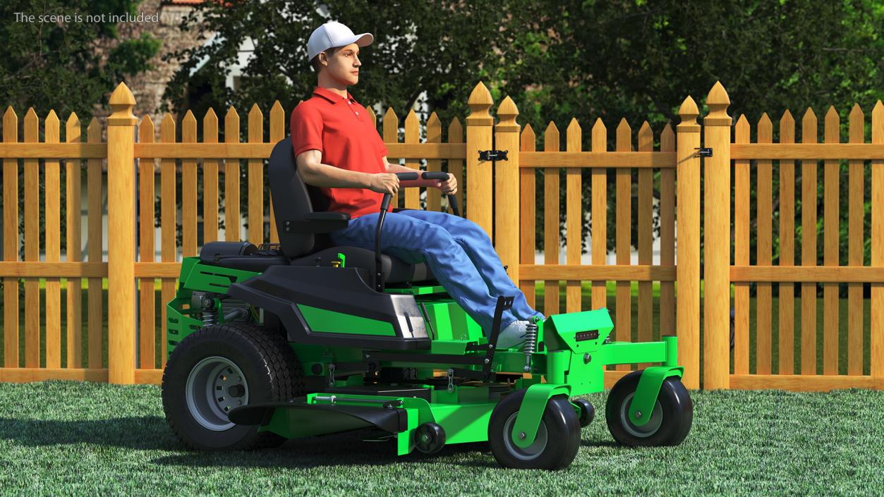 3D Man With Zero Turn Mower Generic Fur