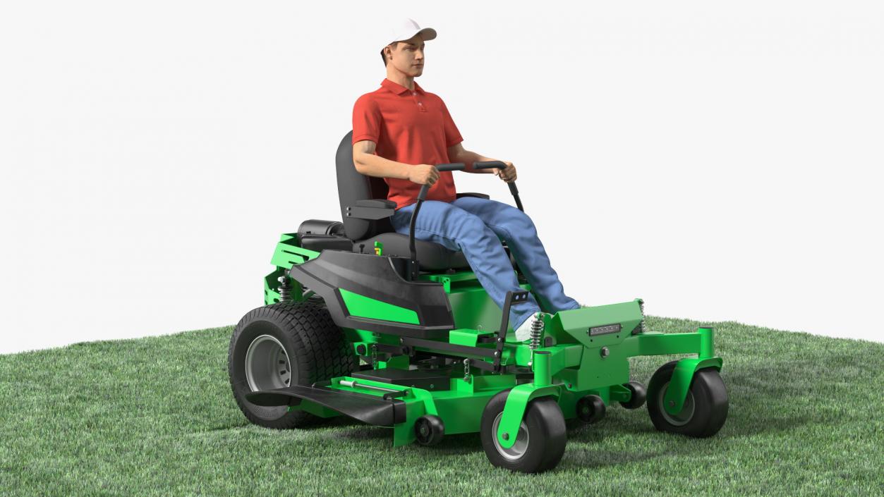 3D Man With Zero Turn Mower Generic Fur